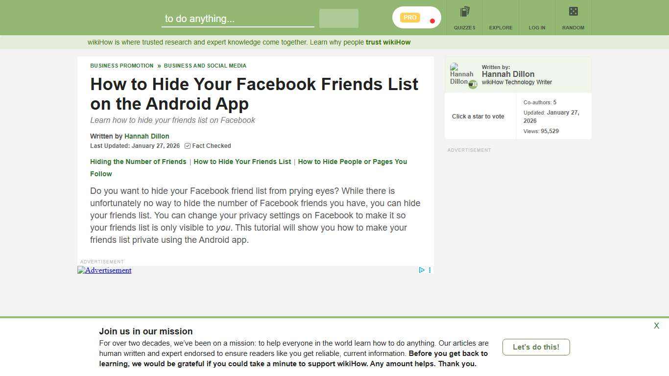 Can You Hide Your Number of Friends on Facebook on Android?